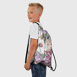 Рюкзак-мешок Цветы Фиолетовый Клематис, цвет: 3D-принт — фото 2