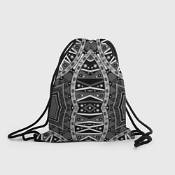 Рюкзак-мешок Черно-белый этнический орнамент, цвет: 3D-принт
