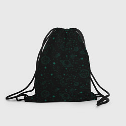 Рюкзак-мешок Черный паттерн космические объекты, цвет: 3D-принт