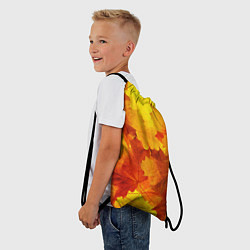 Рюкзак-мешок Желтые-листья, цвет: 3D-принт — фото 2