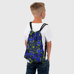 Рюкзак-мешок Абстрактный зелено-синий узор Звезда, цвет: 3D-принт — фото 2