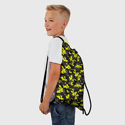 Рюкзак-мешок Камуфляж Пиксельный Чёрно-Жёлтый, цвет: 3D-принт — фото 2
