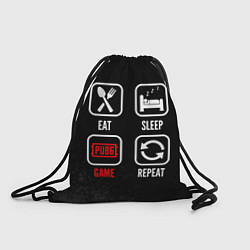 Рюкзак-мешок Eat, Sleep, PUBG, Repeat, цвет: 3D-принт