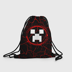 Рюкзак-мешок Символ Minecraft и краска вокруг на темном фоне, цвет: 3D-принт