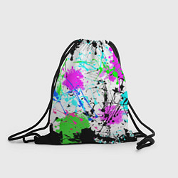 Рюкзак-мешок Неоновые разноцветные пятна и брызги красок, цвет: 3D-принт