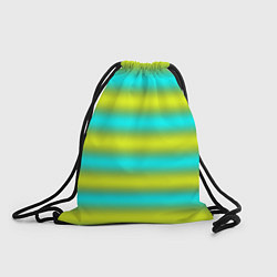 Рюкзак-мешок Бирюзово-желтые неоновые полосы, цвет: 3D-принт