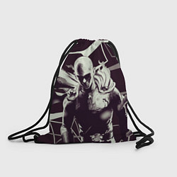 Рюкзак-мешок Ванпанчмен - на черно-белом фоне, цвет: 3D-принт