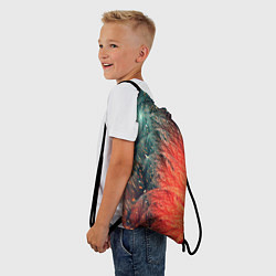 Рюкзак-мешок Зеленые и оранжевые завихрения, цвет: 3D-принт — фото 2