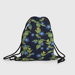 Рюкзак-мешок Цветы Барвинок, цвет: 3D-принт