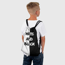 Рюкзак-мешок White and Black Белое и Чёрное, цвет: 3D-принт — фото 2