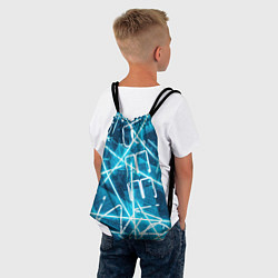 Рюкзак-мешок Неоновые лучи и неоновые надписи - Голубой, цвет: 3D-принт — фото 2