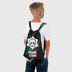 Рюкзак-мешок Brawl Stars в стиле Glitch Баги Графики на темном, цвет: 3D-принт — фото 2