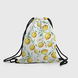 Рюкзак-мешок Лимоны Нарисованные Акварелью, цвет: 3D-принт