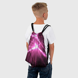 Рюкзак-мешок Неоновые лазеры во тьме - Розовый, цвет: 3D-принт — фото 2