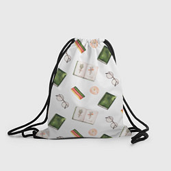 Рюкзак-мешок Узор Очки, Книги, Свечи, цвет: 3D-принт