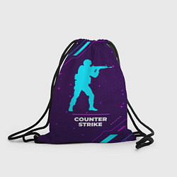 Рюкзак-мешок Символ Counter Strike в неоновых цветах на темном, цвет: 3D-принт