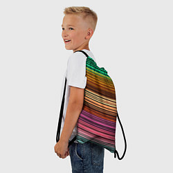 Рюкзак-мешок Multicolored thin stripes Разноцветные полосы, цвет: 3D-принт — фото 2