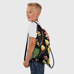Рюкзак-мешок Яркие цветы на фоне тёмной летней ночи!, цвет: 3D-принт — фото 2