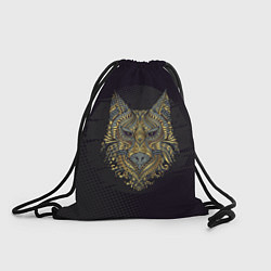 Рюкзак-мешок Голова волка с узорами, цвет: 3D-принт