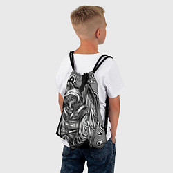 Рюкзак-мешок Черно-белая хищная птица, цвет: 3D-принт — фото 2