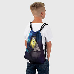 Рюкзак-мешок Сова с фонарем на фоне ночи, цвет: 3D-принт — фото 2