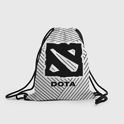 Рюкзак-мешок Символ Dota на светлом фоне с полосами, цвет: 3D-принт