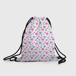 Рюкзак-мешок Милые карамельки-сердечки на белом, цвет: 3D-принт