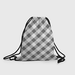 Рюкзак-мешок Бело-серый клетчатый узор tartan, цвет: 3D-принт