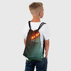 Рюкзак-мешок Неоновая заправка - Оранжевый, цвет: 3D-принт — фото 2