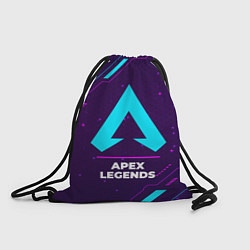Рюкзак-мешок Символ Apex Legends в неоновых цветах на темном фо, цвет: 3D-принт
