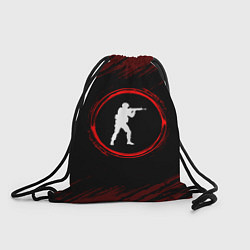 Рюкзак-мешок Символ Counter Strike и краска вокруг на темном фо, цвет: 3D-принт