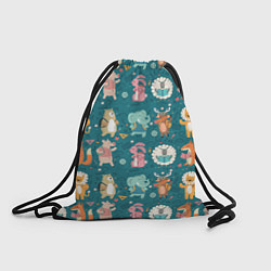 Рюкзак-мешок Звери идут в школу, цвет: 3D-принт
