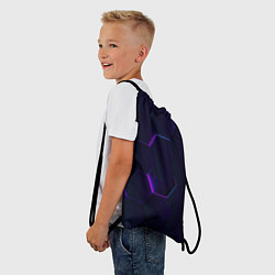 Рюкзак-мешок Фигурный фиолетовый фон, цвет: 3D-принт — фото 2