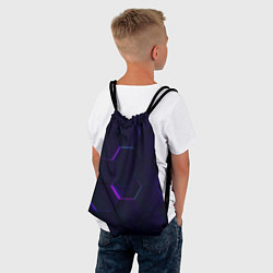 Рюкзак-мешок Фигурный фиолетовый фон, цвет: 3D-принт — фото 2
