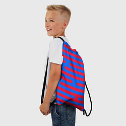 Рюкзак-мешок Красно-синие полосы, цвет: 3D-принт — фото 2