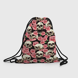 Рюкзак-мешок Розы с черепами, цвет: 3D-принт