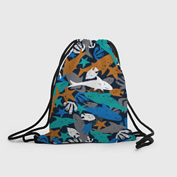 Рюкзак-мешок Акула и другие обитатели океана, цвет: 3D-принт