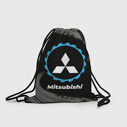 Рюкзак-мешок Mitsubishi в стиле Top Gear со следами шин на фоне, цвет: 3D-принт