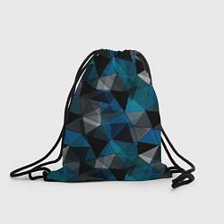 Рюкзак-мешок Сине-черный геометрический, цвет: 3D-принт