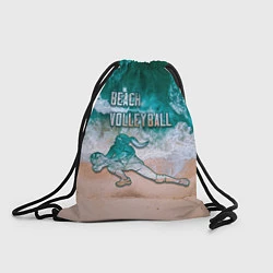 Рюкзак-мешок Beach volleyball ocean theme, цвет: 3D-принт