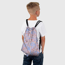 Рюкзак-мешок Цветы Нарисованные На Голубом Фоне, цвет: 3D-принт — фото 2