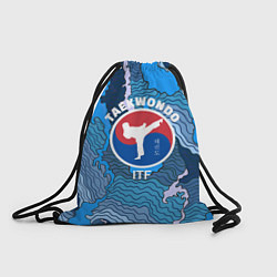 Рюкзак-мешок ТХЭКВОНДО ITF МОРСКИЕ ВОЛНЫ, цвет: 3D-принт
