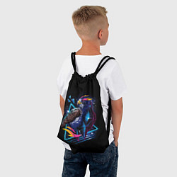 Рюкзак-мешок Неоновая птица - Арт, цвет: 3D-принт — фото 2