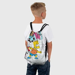 Рюкзак-мешок Барт Симпсон на фоне стены с граффити, цвет: 3D-принт — фото 2