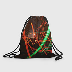 Рюкзак-мешок Абстрактные улица и зелёно-красные лучи, цвет: 3D-принт