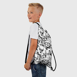 Рюкзак-мешок Черно белый абстрактный модный узор, цвет: 3D-принт — фото 2