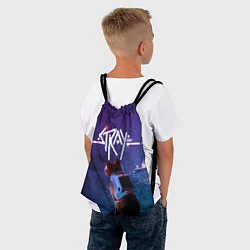 Рюкзак-мешок Stray кот неон, цвет: 3D-принт — фото 2