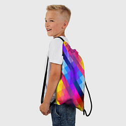 Рюкзак-мешок Яркие квадраты, цвет: 3D-принт — фото 2