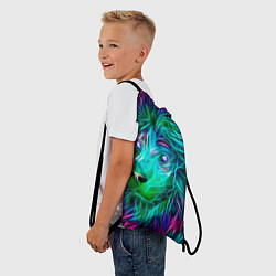 Рюкзак-мешок Светящийся неоновый лев, цвет: 3D-принт — фото 2