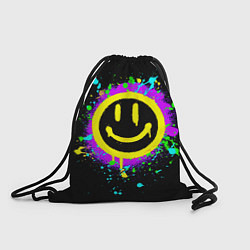 Рюкзак-мешок Смайлик - неоновые брызги, цвет: 3D-принт